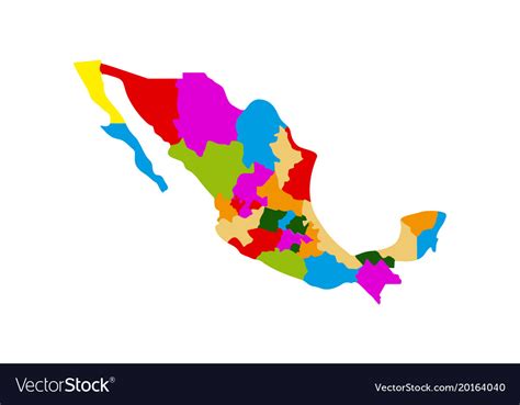 Political Map Mexico Royalty Free Vector Image