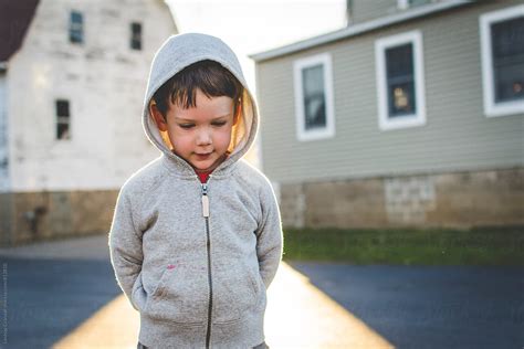 Little Boy In Hooded Sweatshirt By Stocksy Contributor Lindsay