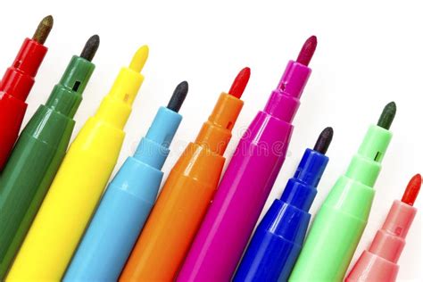 Multi Colored Felt Tip Pens Stock Photo Image Of Pencils Group 37610358