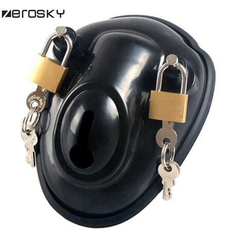 Zerosky Male Chastity Device Penis Ring Cock Cages Mens Virginity Lock Penis Lock 2 Cock Ring