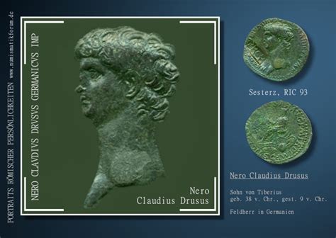 Römische Kaiserportraits Auf Münzen Nero Claudius Drusus