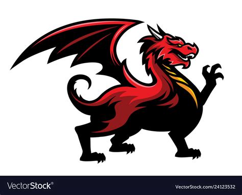 Red Dragon Logo Mascot In Sport Team Style Vector Image