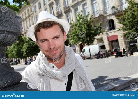 Handsome Trendy Man Hanging Out In Town Stock Photo Image Of Handsome