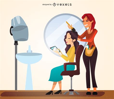 Hairdressing Studio Illustration Vector Download