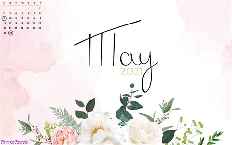 May 2021 Pink Flowers Desktop Calendar Free May Wallpaper