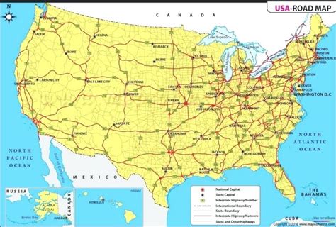 Road Map Of The United States With Major Cities Printable Map