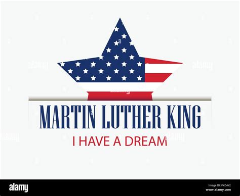 Martin Luther King Day Star With Flag Usa Celebration Banner Vector