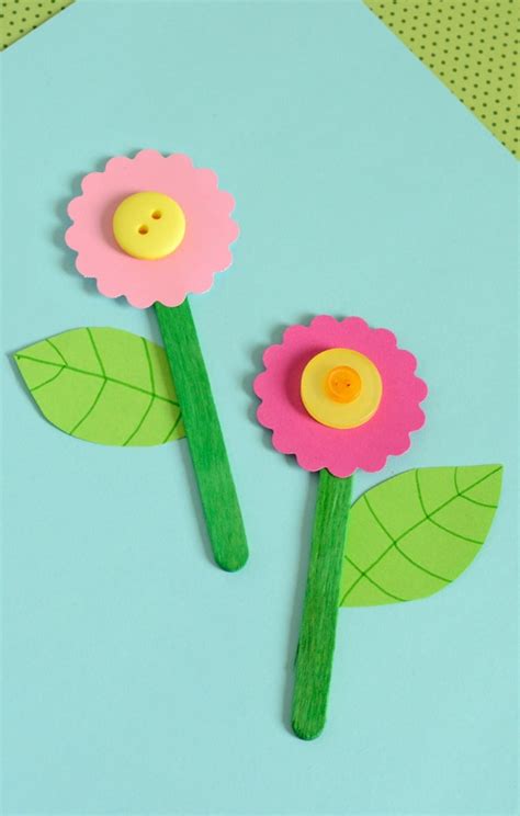 Cute Craft Stick Flower Craft Easy Peasy And Fun