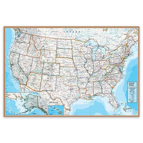 Contemporary Usa 24x36in Wall Map Laminated