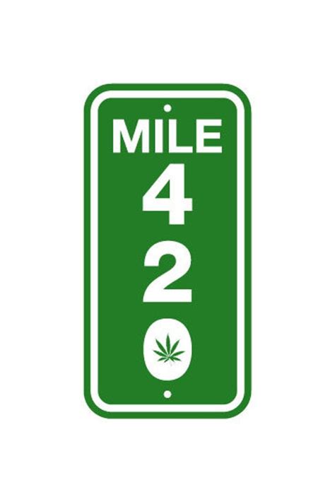 420 Mile Marker Sign With Green Leaf 6x12 Etsy