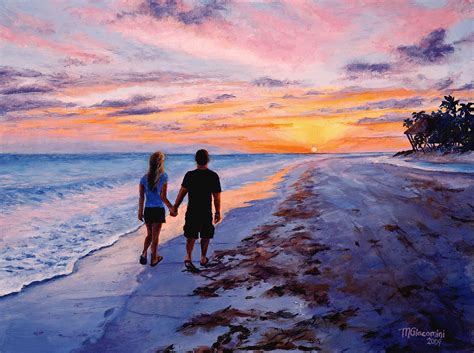 Sunset paintings at the beach. Into the Sunset Painting by Mary Giacomini