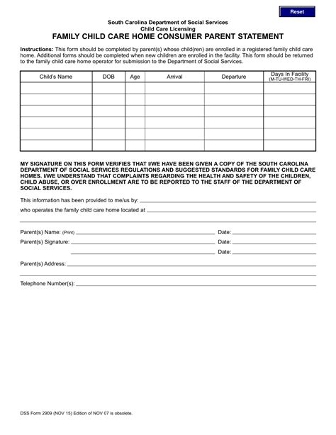 Dss Form 2909 Fill Out Sign Online And Download Fillable Pdf South