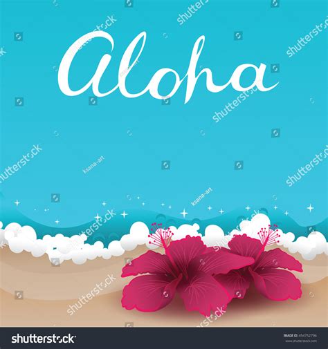 Aloha Card Background With Freehand Lettering Royalty Free Stock Vector 454752796