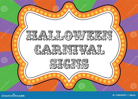 Halloween Carnival Sign Template Stock Vector Illustration Of