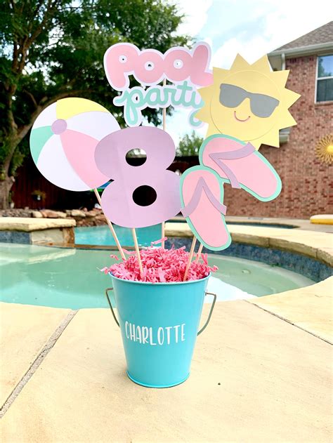 pool party centerpiece pool party decorations pool party etsy