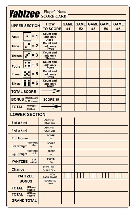 Best Large Printable Yahtzee Score Sheets Pdf For Free At Printablee