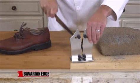 Purchased because i needed something that would sharpen only the leading edge on serrated steak knives. Bavarian Edge the Best Knife Sharpener As Seen On TV