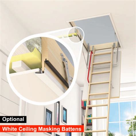 Optistep Best Wooden Folding Loft Ladders And Insulated White Hatch Attic Stairs Ebay