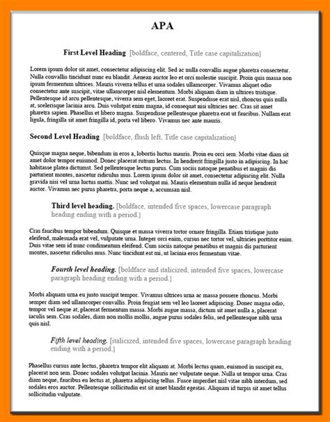 Apa Heading Example