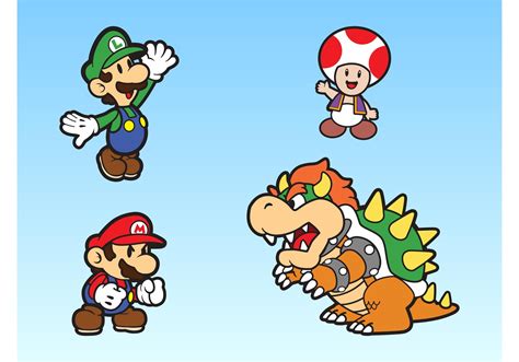 Super Mario Bros Karakters Vectorkunst Bij Vecteezy