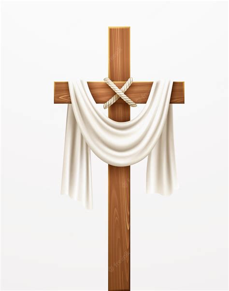 Cross With Red Cloth Draped