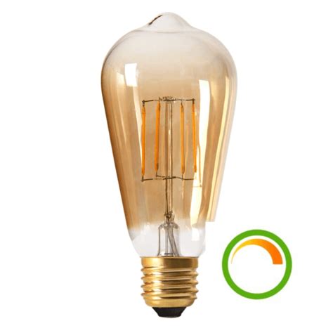 Amber Vintage Like Light Bulb With Led Filament E27 Cap