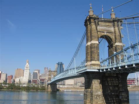 John A Roebling Suspension Bridge Completed In 1867 In Cincinnati Oh Was The Predecessor And