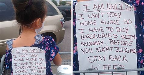 Single Mom Forced To Strap Sign On Daughters Back To Explain Why She
