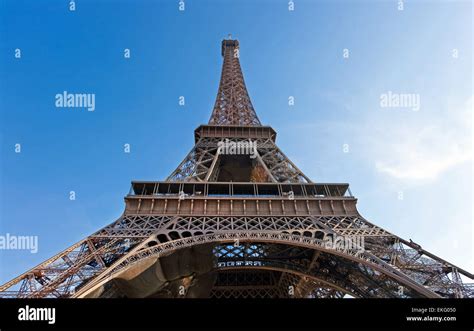 Wideangle View Of Eiffel Tower Stock Photo Alamy