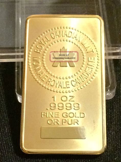1 Troy Oz Gold Bar Royal Canadian Rcm Gold Bar 9999 Ounce 1oz Maple