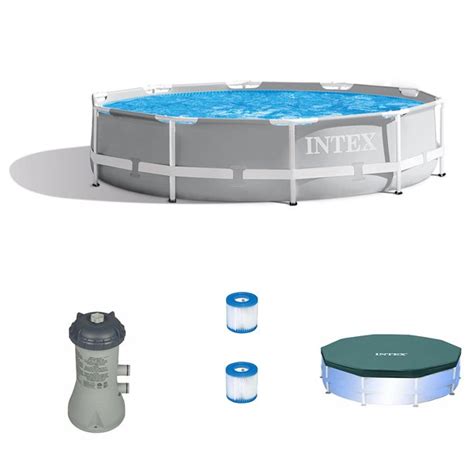 Intex 10 X 30 Round Above Ground Pool W Cartridge Filter Pump 2