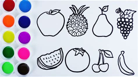 Como Dibujar Y Colorear 10 Frutas Kulturaupice