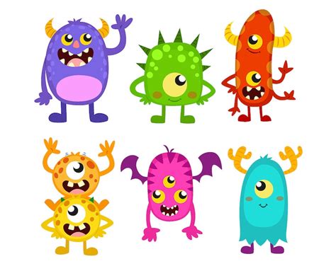 Sale Monster Clipart Cute Funny Monsters Cliparts Monster Etsy