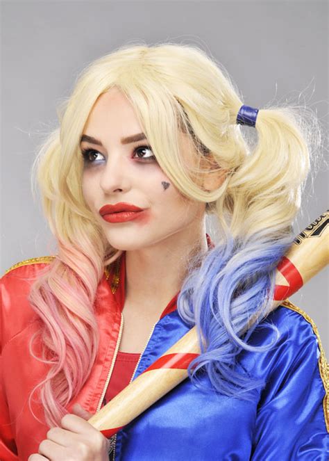 Womens Suicide Squad Style Blonde Harley Quinn Wig