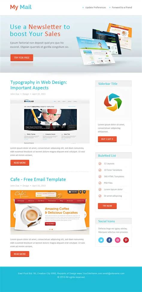 36 Best Email Newsletter Templates Free Psd And Html Download Psd