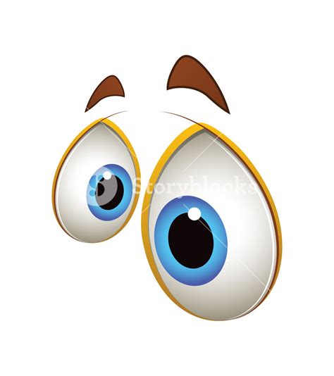 Scared Cartoon Eyes Expression Vector Royalty Free Stock Image