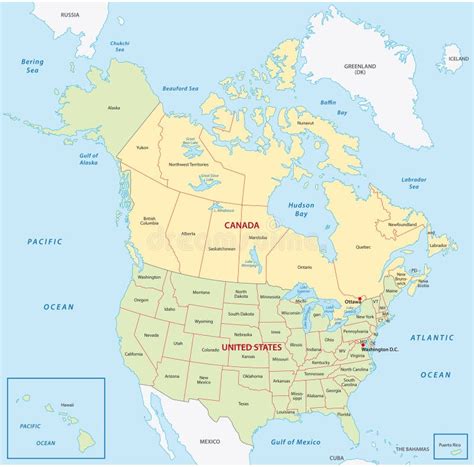 Map Of Canada And United States Stock Illustration Illustration Of