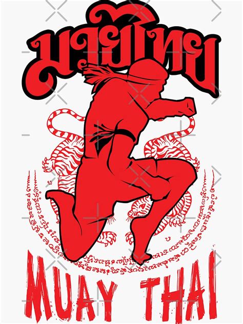Muay Thai Flying Knee Thailand Martial Art Sticker For Sale By Lu K
