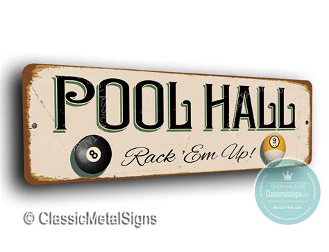 Pool Hall Sign Durable High Quality Indoor Or Outdoor Use Sign Ebay
