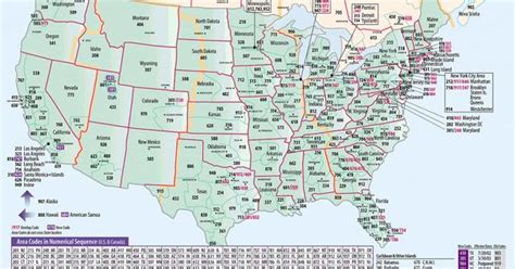 United States Map With Area Codes