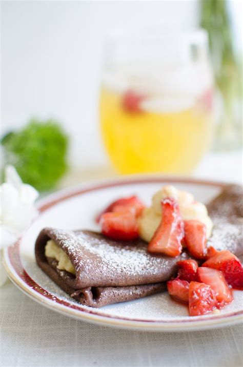 Chocolate Crepes Recipe With Strawberries And Cream Recipe