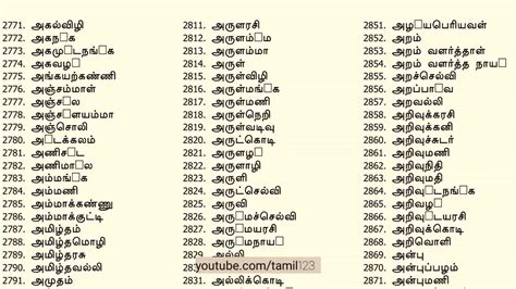 Tamil Words List Scribd India