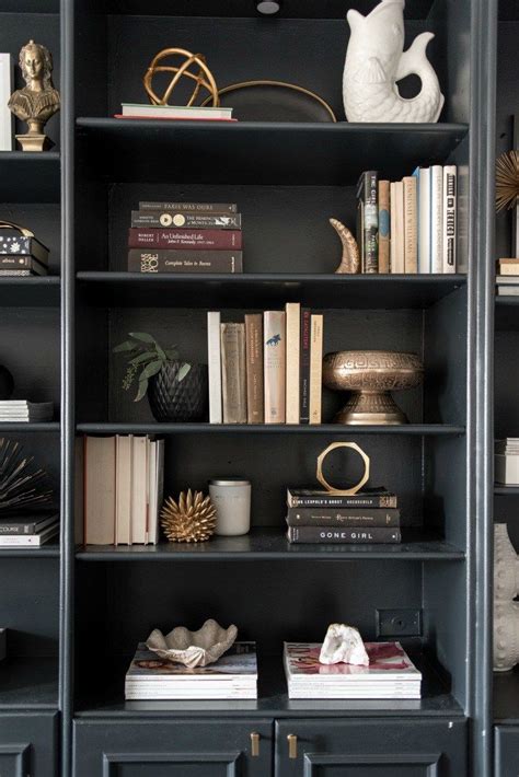 Dark Bookcases With Beautiful Styling Bookcase Decor Shelf Decor
