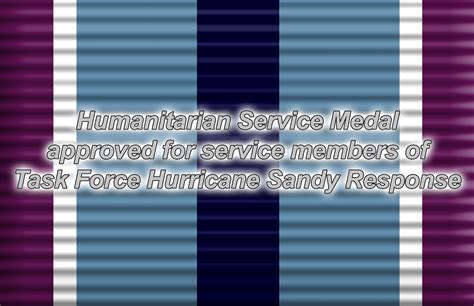 Humanitarian Service Medal Approved For Task Force Hurricane Sandy