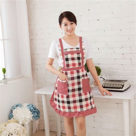 2017 Hot Adult Cooking Apron Woman Bib Kitchen Apron With 2 Pockets