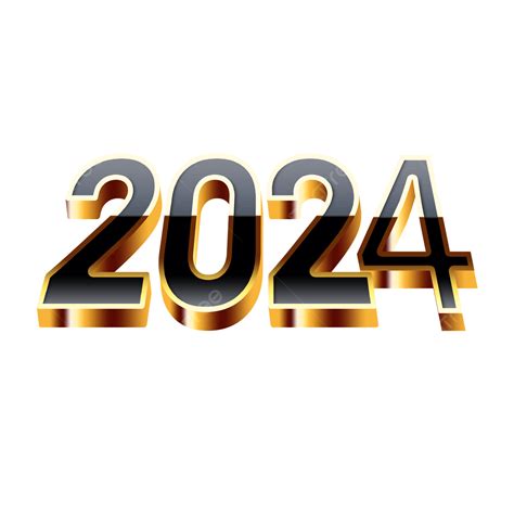 2024 golden creative sense three dimensional label stereo 2024 gradient 2024 stereoscopic png