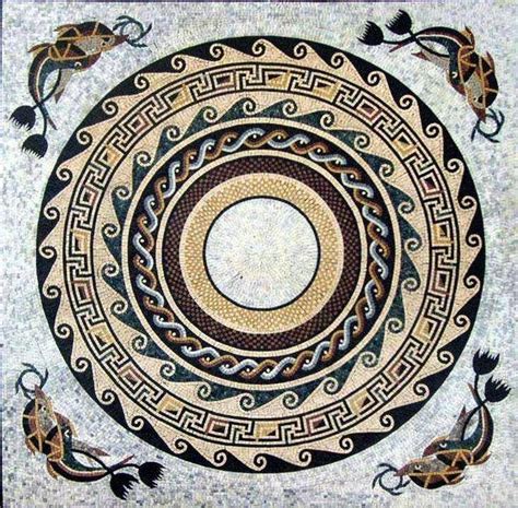 Nautical Geometric Mosaic Stone Mosaic Art Mosaic Wall Art Mosaic