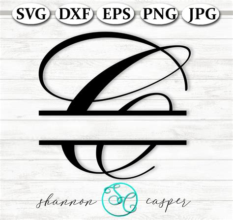 Png Classic Monogram Svg Classic Font Svg Eps Dxf Cut Files For Cricut And Silhouette Split