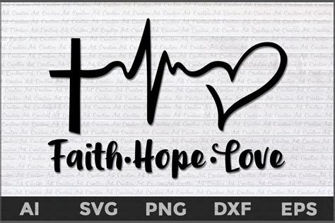 Heartbeat With Heart Svg Free Faith Hope Love Heartbeat
