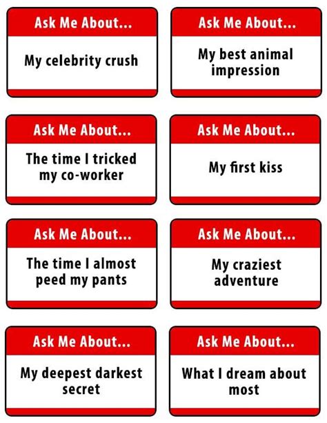 Ice Breaker Game For A Large Group Of Adults Ask Me About Takes Simple Questions And Turns Them